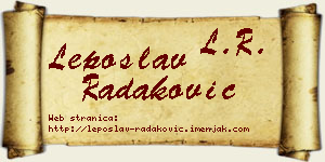 Leposlav Radaković vizit kartica